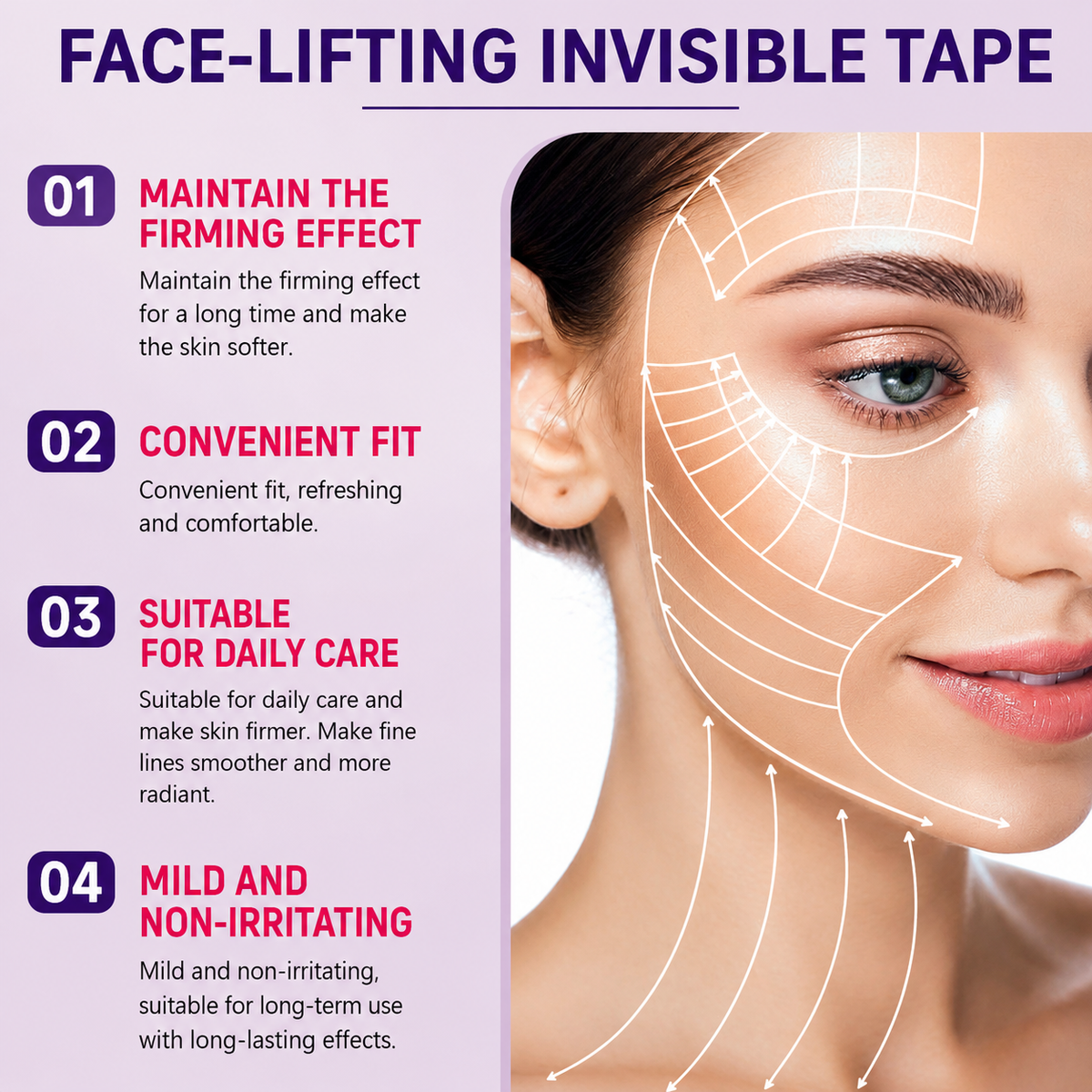 Instant V‑Face Lifting Invisible Tape