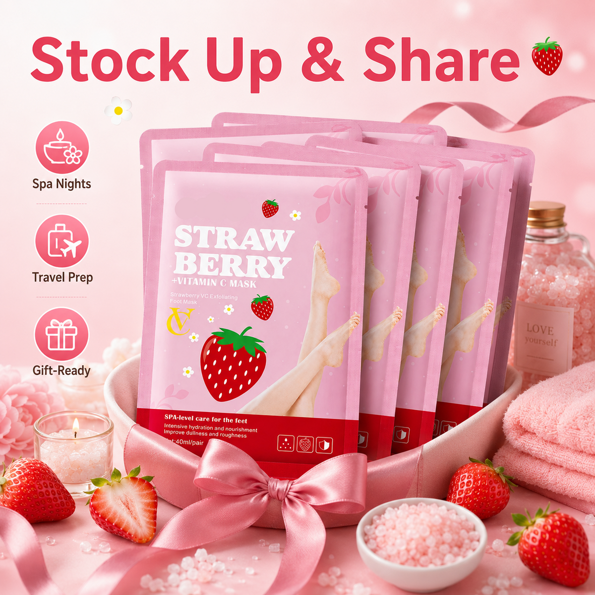 Strawberry + Vitamin C Foot Mask